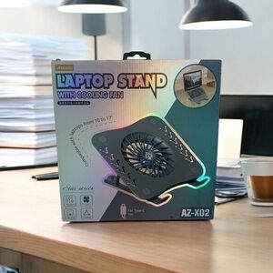 Laptop Stand with Cooling Fan 10-17" Adjustable Foldable Portable ABS NIB